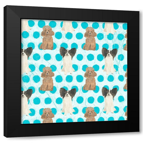 Parlor Pooch Collection F Black Modern Wood Framed Art Print with Double Matting by Vess, June Erica