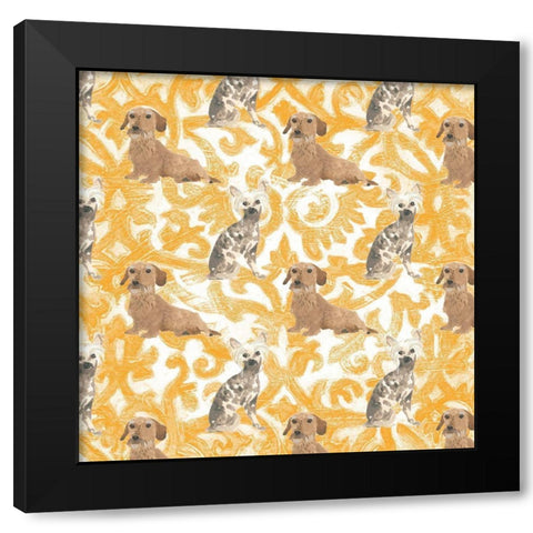 Parlor Pooch Collection H Black Modern Wood Framed Art Print with Double Matting by Vess, June Erica