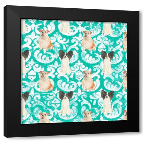 Parlor Pooch Collection I Black Modern Wood Framed Art Print with Double Matting by Vess, June Erica