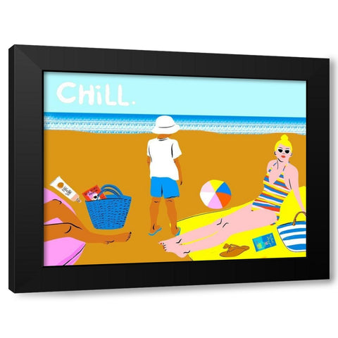 Beachy Keen Collection A Black Modern Wood Framed Art Print by Blanckslate