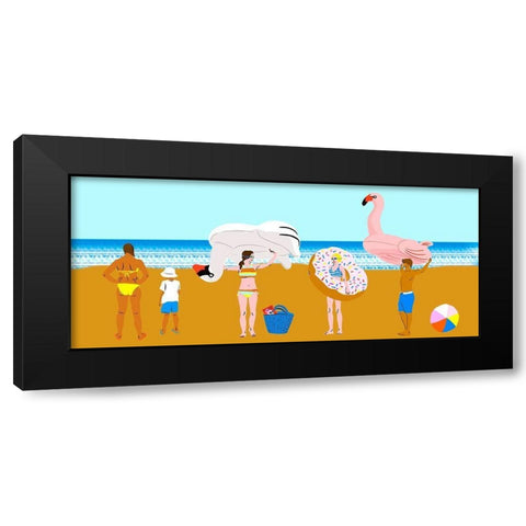 Beachy Keen Collection D Black Modern Wood Framed Art Print with Double Matting by Blanckslate
