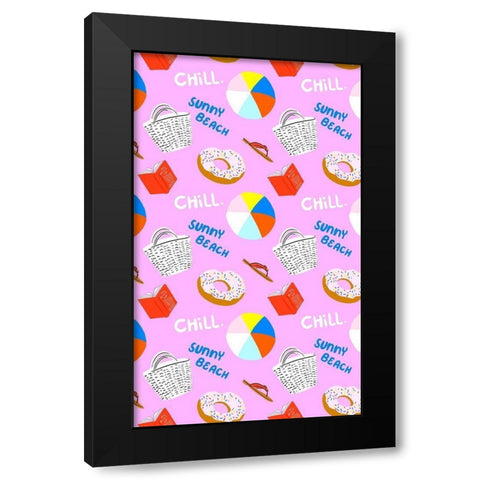 Beachy Keen Collection E Black Modern Wood Framed Art Print with Double Matting by Blanckslate