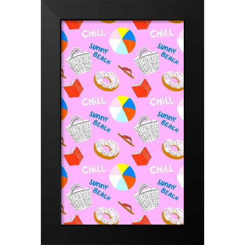 Beachy Keen Collection E Black Modern Wood Framed Art Print by Blanckslate