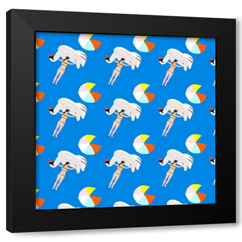 Beachy Keen Collection H Black Modern Wood Framed Art Print by Blanckslate