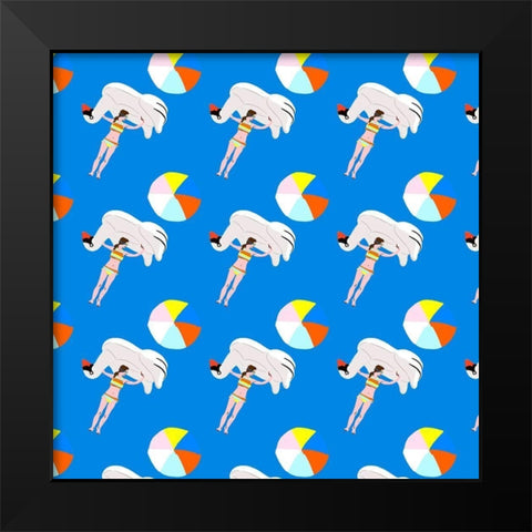 Beachy Keen Collection H Black Modern Wood Framed Art Print by Blanckslate