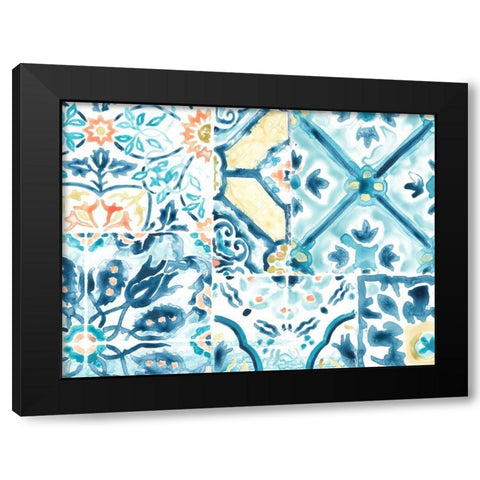 Medallion Medley Collection A Black Modern Wood Framed Art Print with Double Matting by Vess, June Erica