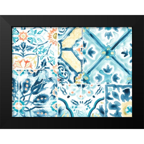Medallion Medley Collection A Black Modern Wood Framed Art Print by Vess, June Erica