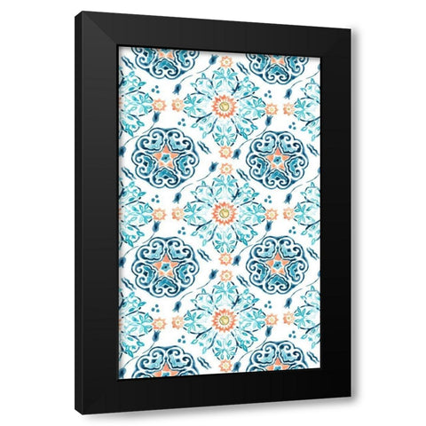 Medallion Medley Collection E Black Modern Wood Framed Art Print by Vess, June Erica