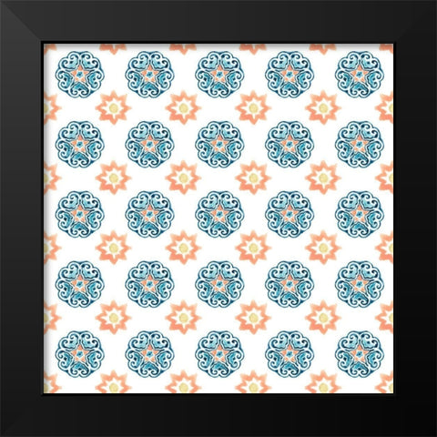 Medallion Medley Collection I Black Modern Wood Framed Art Print by Vess, June Erica