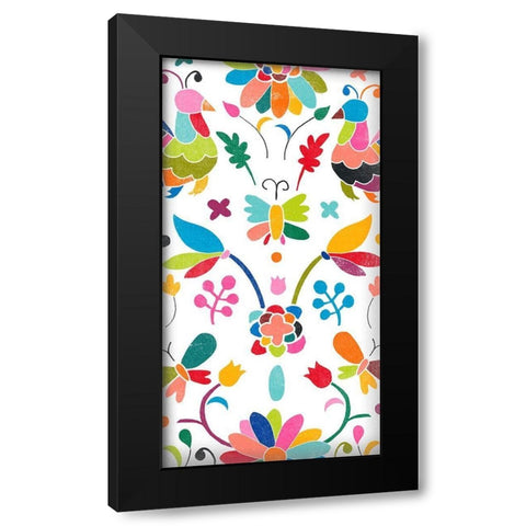 Folklorica Collection B Black Modern Wood Framed Art Print by Vess, June Erica