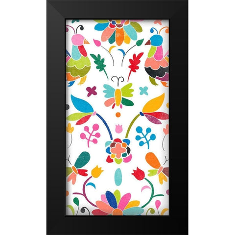 Folklorica Collection B Black Modern Wood Framed Art Print by Vess, June Erica
