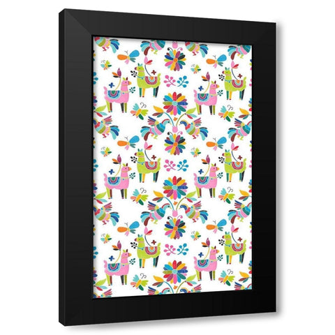 Folklorica Collection E Black Modern Wood Framed Art Print with Double Matting by Vess, June Erica