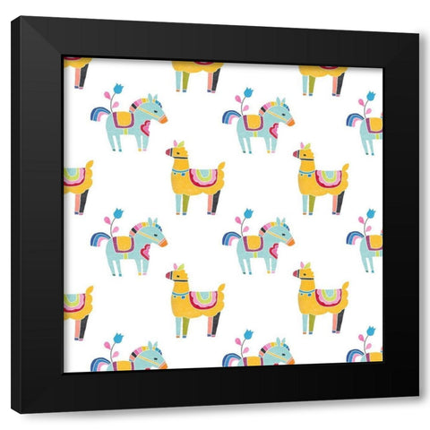 Folklorica Collection G Black Modern Wood Framed Art Print with Double Matting by Vess, June Erica