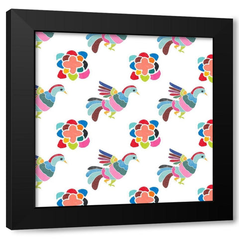 Folklorica Collection H Black Modern Wood Framed Art Print with Double Matting by Vess, June Erica