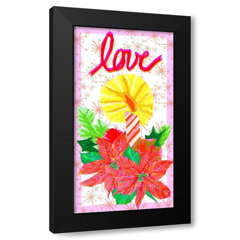 Christmas Foliage Collection B Black Modern Wood Framed Art Print by Blanckslate