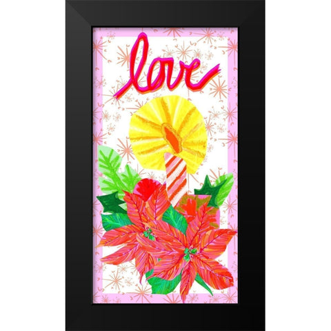 Christmas Foliage Collection B Black Modern Wood Framed Art Print by Blanckslate