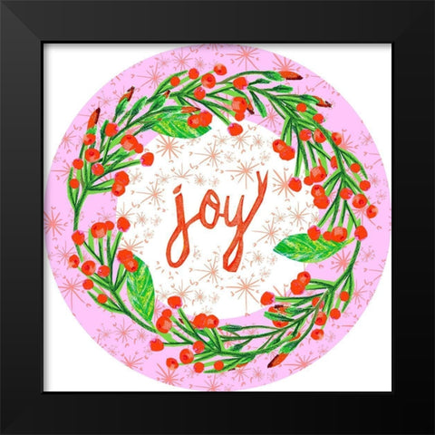 Christmas Foliage Collection C Black Modern Wood Framed Art Print by Blanckslate