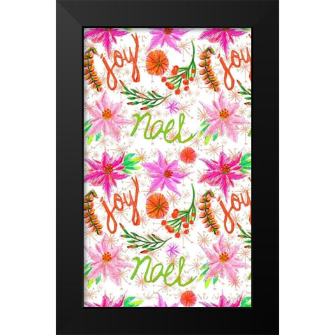 Christmas Foliage Collection E Black Modern Wood Framed Art Print by Blanckslate