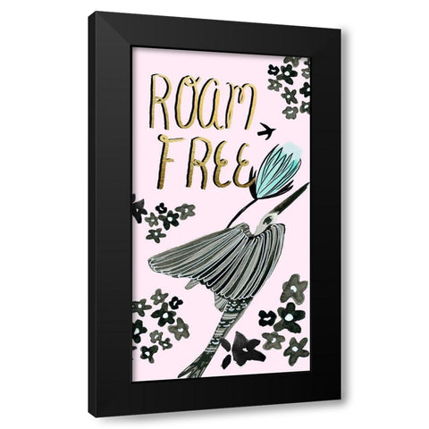 Roam Free Collection B Black Modern Wood Framed Art Print with Double Matting by Blanckslate