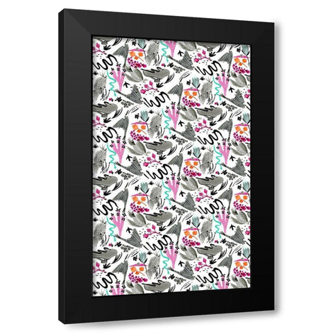 Roam Free Collection E Black Modern Wood Framed Art Print with Double Matting by Blanckslate