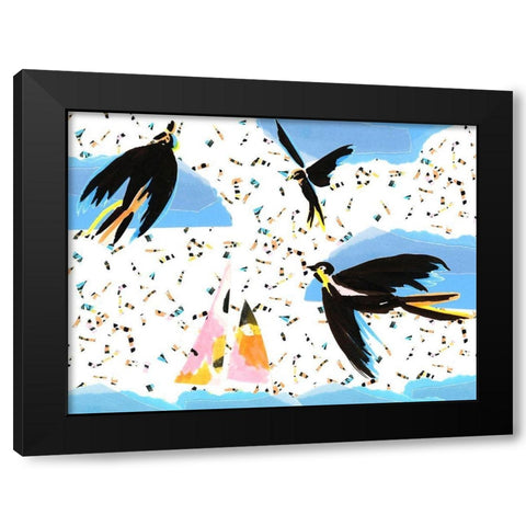 Capri Collection A Black Modern Wood Framed Art Print by Blanckslate