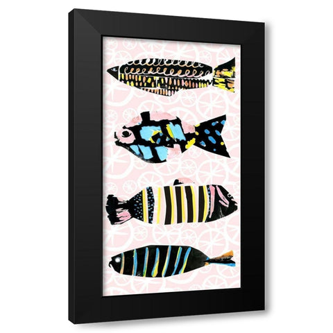 Capri Collection B Black Modern Wood Framed Art Print by Blanckslate
