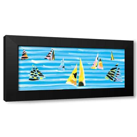 Capri Collection D Black Modern Wood Framed Art Print with Double Matting by Blanckslate