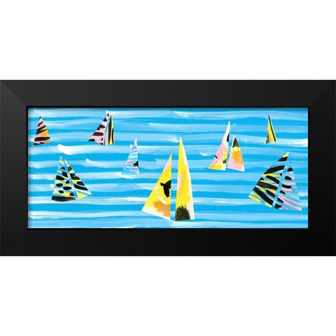 Capri Collection D Black Modern Wood Framed Art Print by Blanckslate