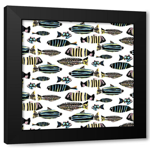 Capri Collection G Black Modern Wood Framed Art Print by Blanckslate