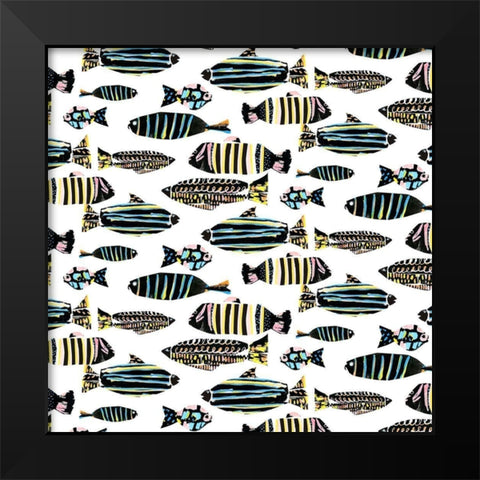 Capri Collection G Black Modern Wood Framed Art Print by Blanckslate