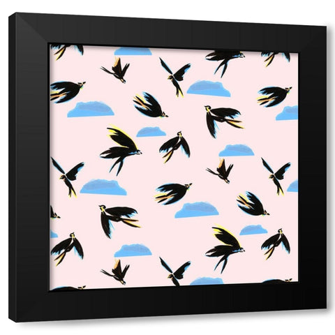 Capri Collection H Black Modern Wood Framed Art Print by Blanckslate
