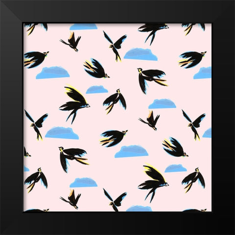 Capri Collection H Black Modern Wood Framed Art Print by Blanckslate