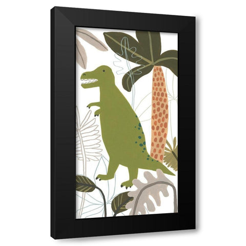 Mighty Dinos Collection B Black Modern Wood Framed Art Print with Double Matting by Vess, June Erica