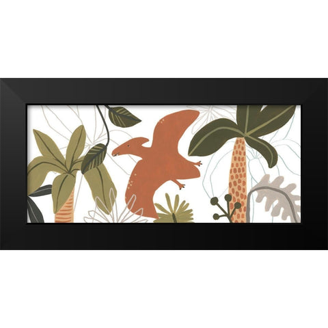 Mighty Dinos Collection D Black Modern Wood Framed Art Print by Vess, June Erica