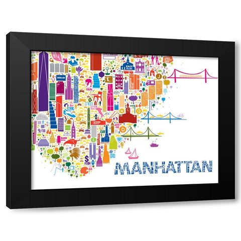 New York Collection A Black Modern Wood Framed Art Print by Esquer, Rafael