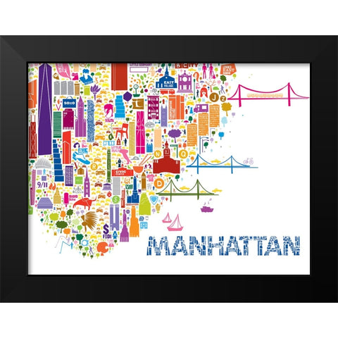 New York Collection A Black Modern Wood Framed Art Print by Esquer, Rafael