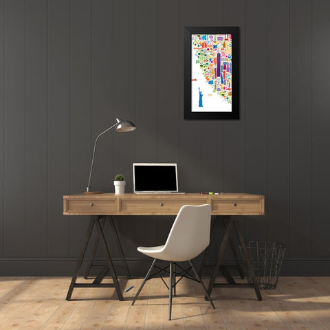 New York Collection B Black Modern Wood Framed Art Print by Esquer, Rafael
