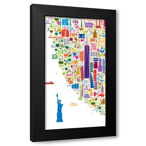 New York Collection B Black Modern Wood Framed Art Print by Esquer, Rafael