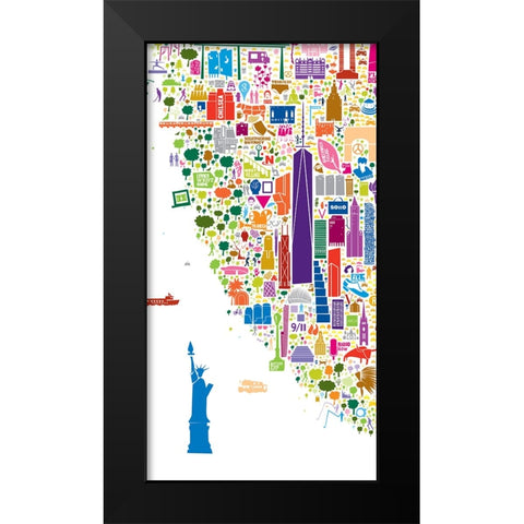 New York Collection B Black Modern Wood Framed Art Print by Esquer, Rafael
