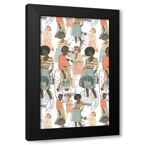 Fashion Vignette Collection E Black Modern Wood Framed Art Print with Double Matting by Vess, June Erica