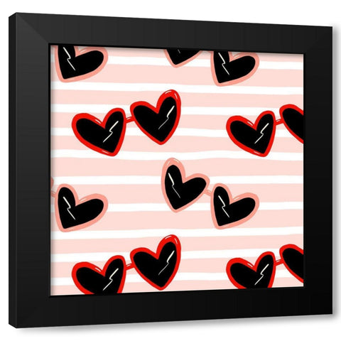 Darling Valentine Collection G Black Modern Wood Framed Art Print with Double Matting by Borges, Victoria