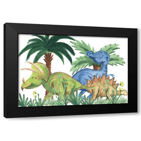 Dino Buddies Collection A Black Modern Wood Framed Art Print with Double Matting by Douglas, Jamie