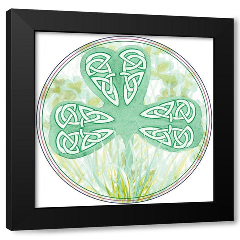 Lucky Shamrock Collection C Black Modern Wood Framed Art Print by Ludwig, Alicia