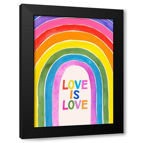 Love Loudly Collection B Black Modern Wood Framed Art Print by Barnes, Victoria