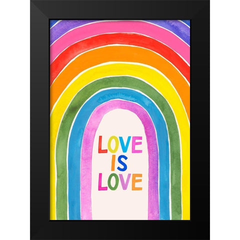 Love Loudly Collection B Black Modern Wood Framed Art Print by Barnes, Victoria