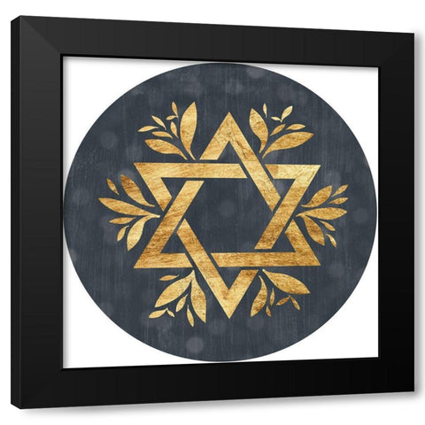 Golden Hanukkah Collection C Black Modern Wood Framed Art Print with Double Matting by Popp, Grace