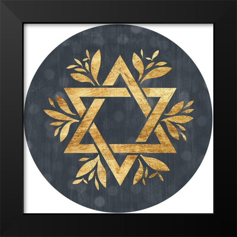 Golden Hanukkah Collection C Black Modern Wood Framed Art Print by Popp, Grace