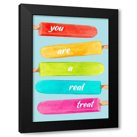 Popsicle Summer Collection B Black Modern Wood Framed Art Print with Double Matting by Popp, Grace