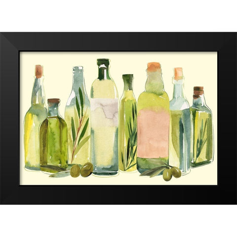 Olive Oil Set Collection A Black Modern Wood Framed Art Print by Warren, Annie