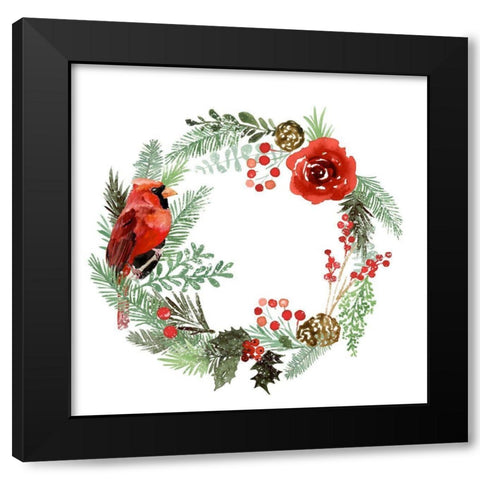 Winter Visitor Collection C Black Modern Wood Framed Art Print with Double Matting by Barnes, Victoria
